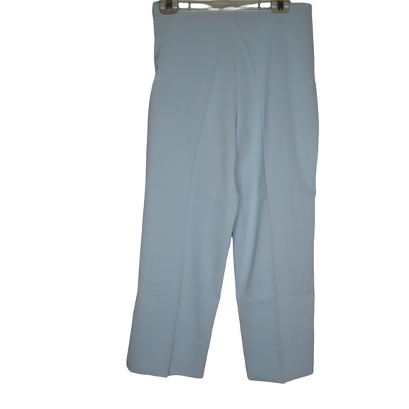 Vintage 80s Crop Carpi Pants 8 Baby Blue High Waist Flat Front Zip Stretch NEW - Picture 7 of 10
